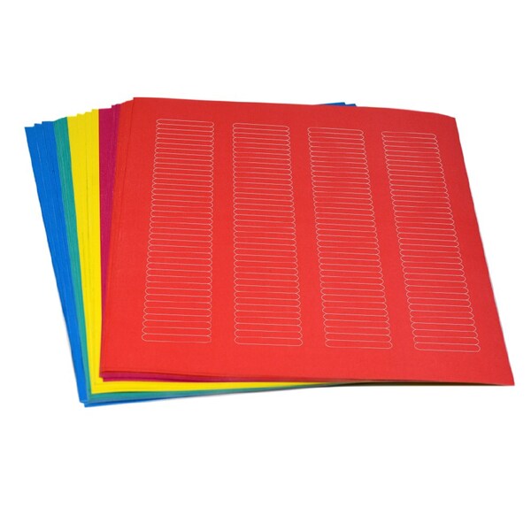 Label Sheets, Cryo, 38x6mm, for Microplates, Assorted Colors, 3900PK